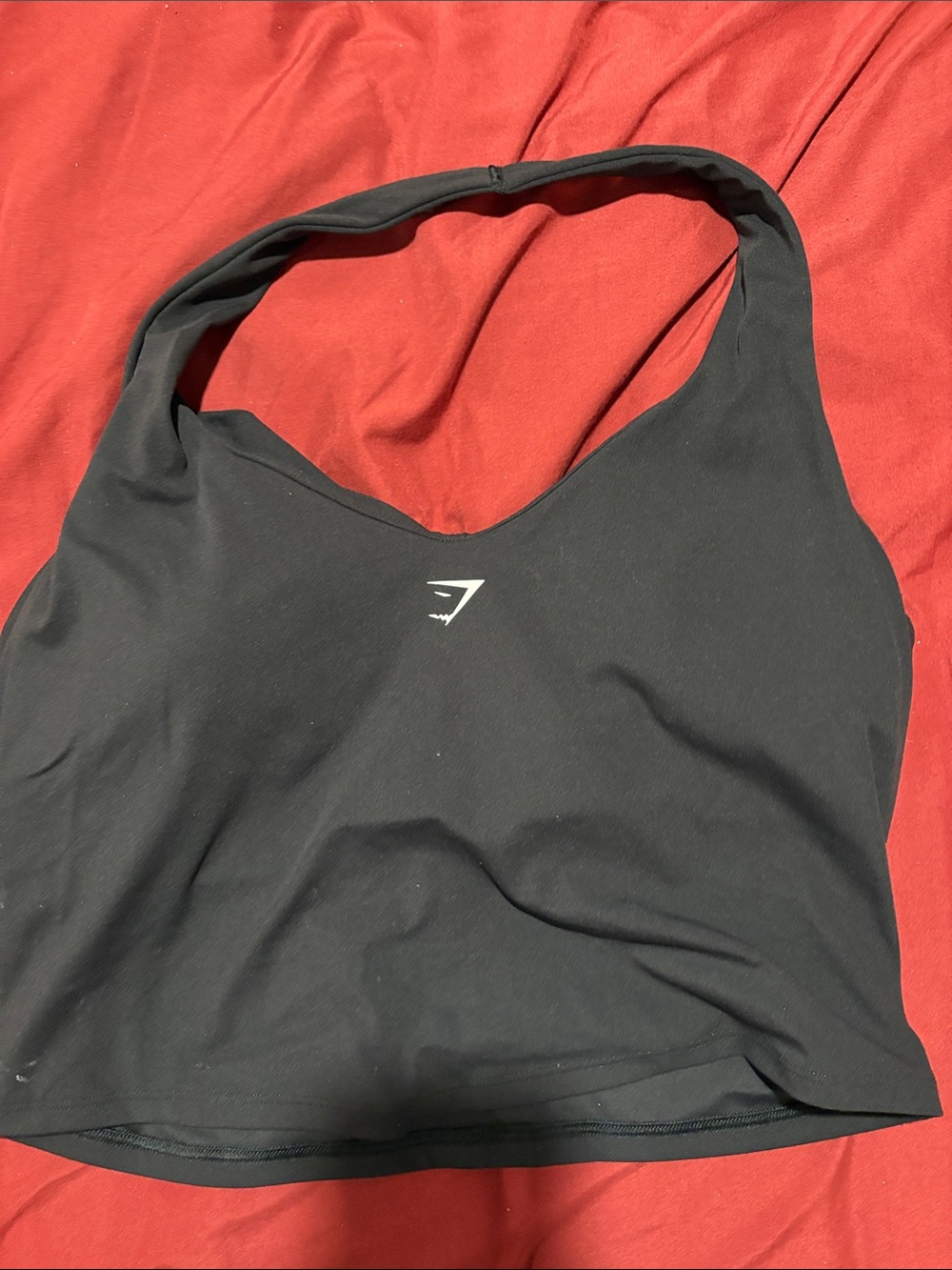 Gymshark Black Halter Crop Tank Top